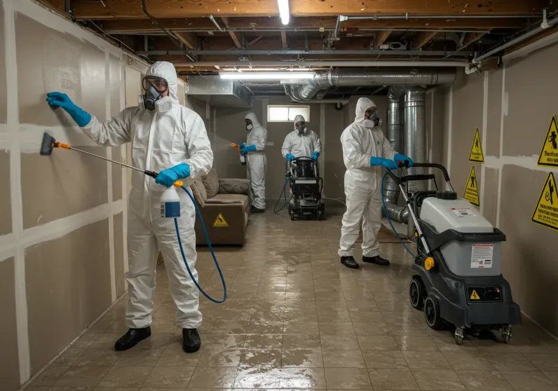 Basement Moisture Removal and Structural Drying process in Bufalo, PR